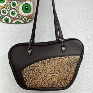 Double K Originals DKO Leather Hand Dyed Embossed Skulls Mid Atomic Bag